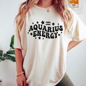 Retro Aquarius Zodiac Short Sleeve Tee Shirt